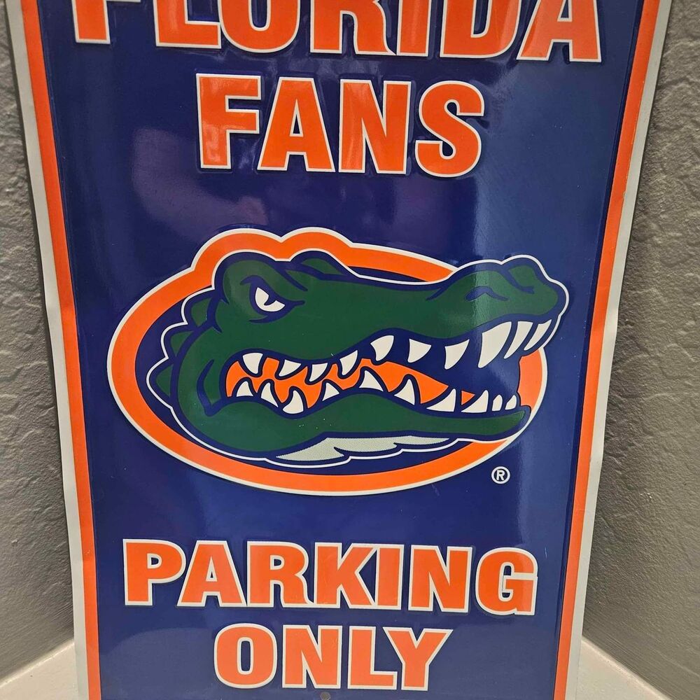 Florida Gators Metal Tin 8x12 football baseball alligator parking fan
